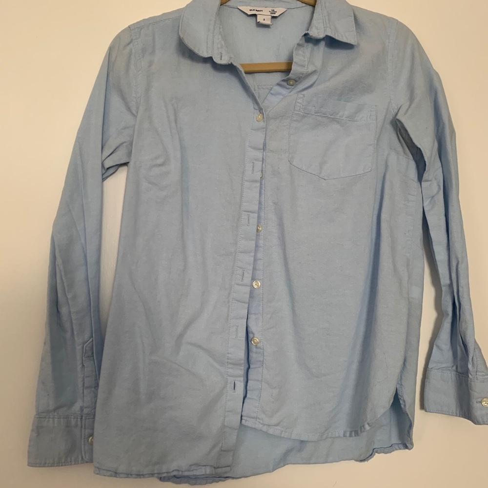 Baby blue collared work shirt